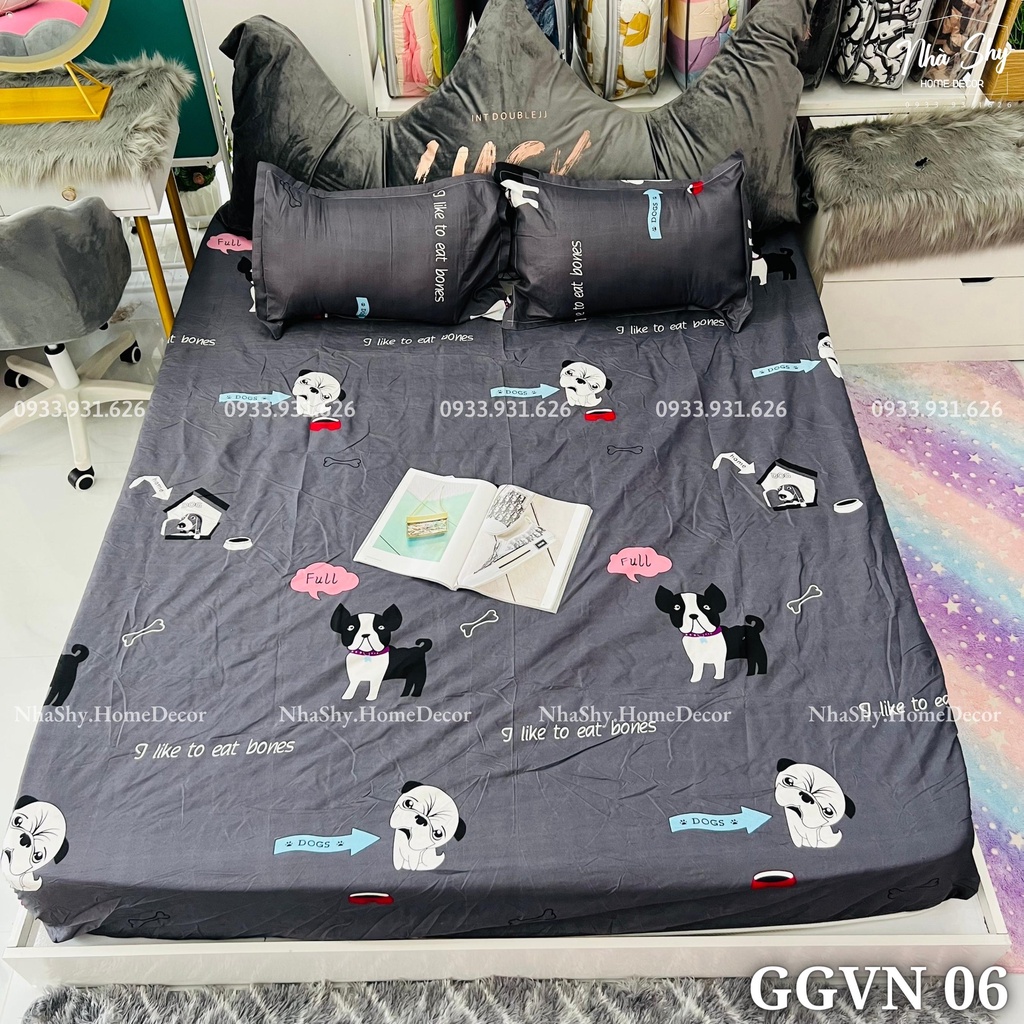 Bộ Grap Giường 3 Món - Chất Cotton Poly Hàng Việt Nam Sản Xuất - Set Gra + 2 Vỏ Gối Nằm Part 2