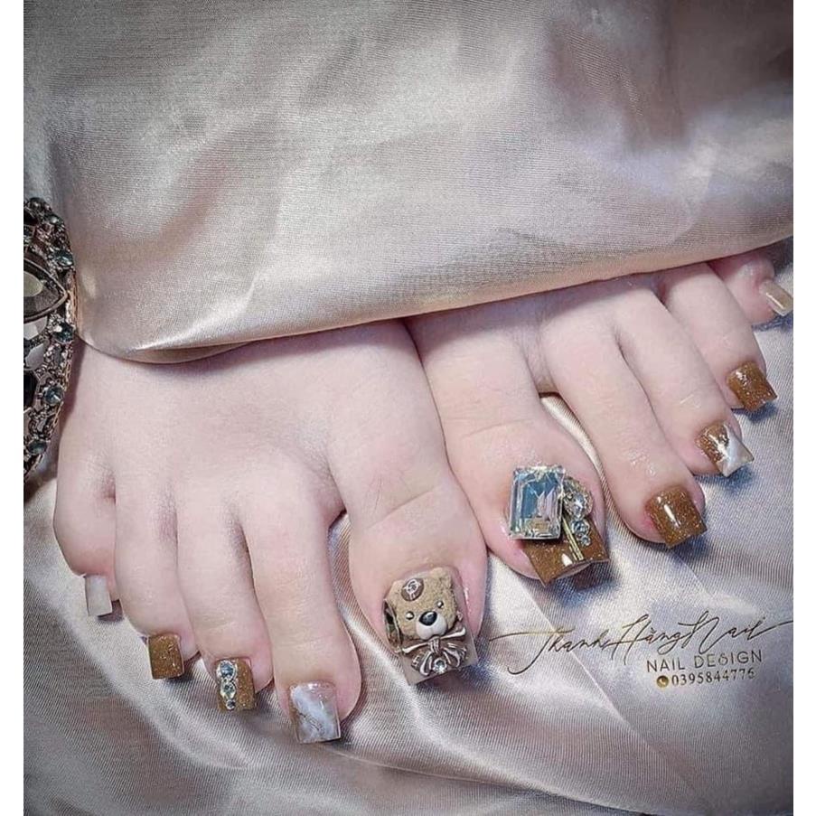 Gấu bột trang trí móng - hoa bột nail 2022