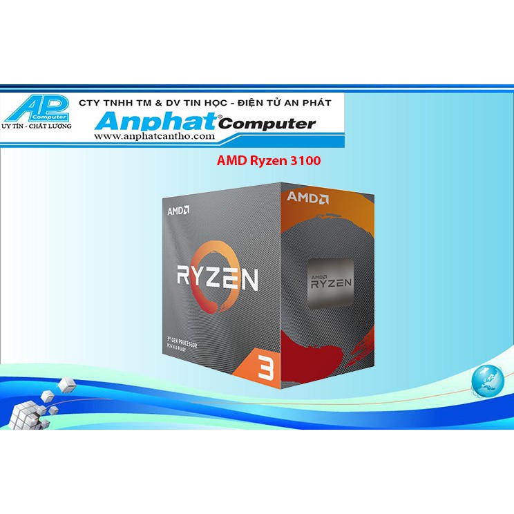 CPU AMD Ryzen 3 3100 4C/8T Hàng Box Chính Hãng(có sẵn Fan Zin) - Bảo hành 36 tháng