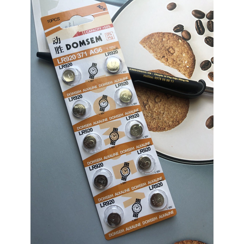 Vỉ 10 viên pin Domsem SR920SW 920 371 L921F AG6 LR69