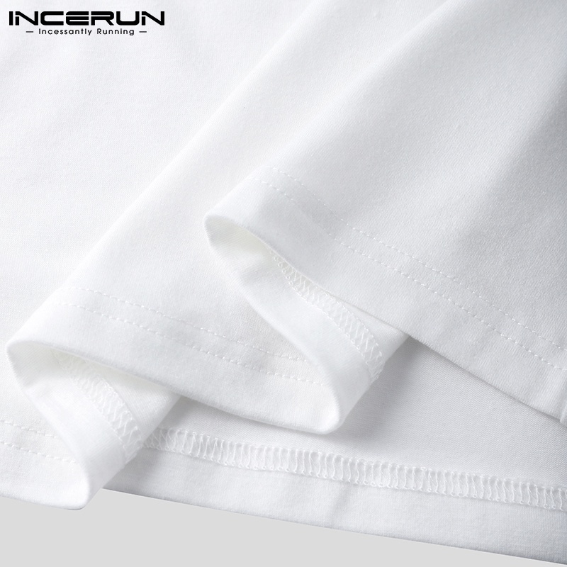 Áo sát nách INCERUN màu trắng thiết kế khoét lỗ phong cách mùa hè thời trang thường ngày cho nam