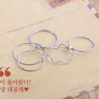 Set 5 Nhẫn Đốt Ngón Tay Đính Đá Pha Lê Dễ Thương