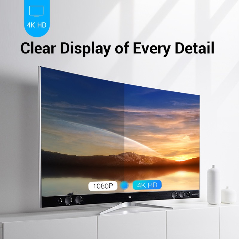 Dây Cáp HDMI 2.0 Vention 1M 1.5M 2M 3M 5M 8M HDR 4G 60Hz cho HDTV PS4 Máy chiếu