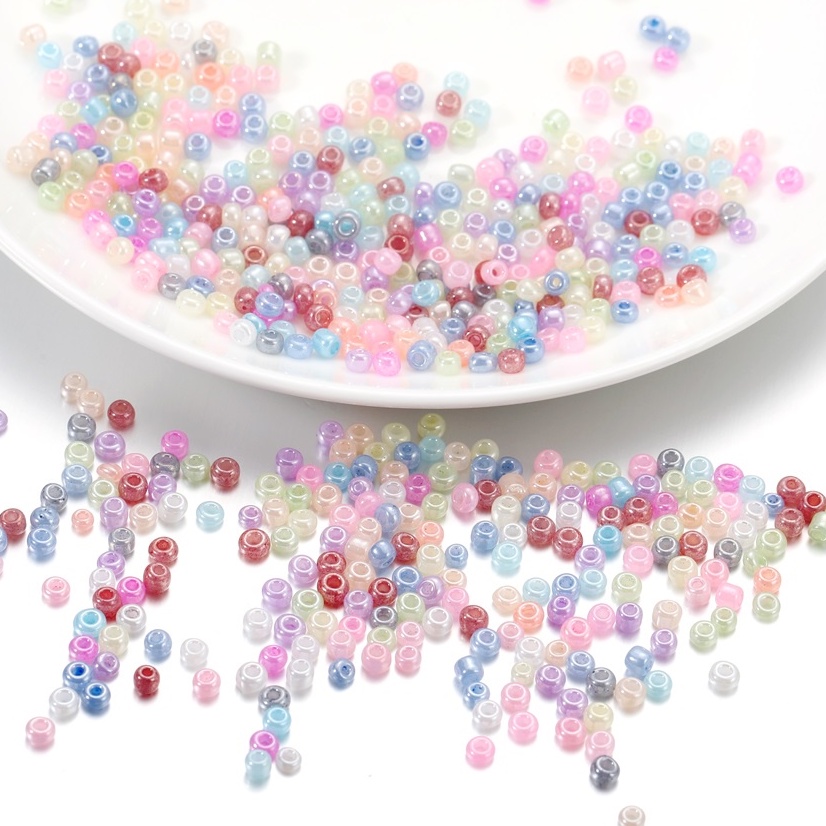 300 / 500 hạt thủy tinh ST.KUNKKA 3 -4mm màu pastel siêu dễ thương