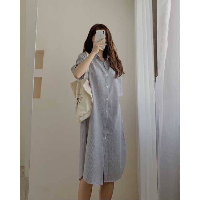 Đầm sơ mi form suông 532