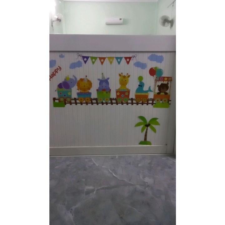 Tranh Dán Tường Cho Bé (SIÊU RẺ) - Decal Dán Tường Cho Bé - Tranh Dán Đoàn Tàu TE16