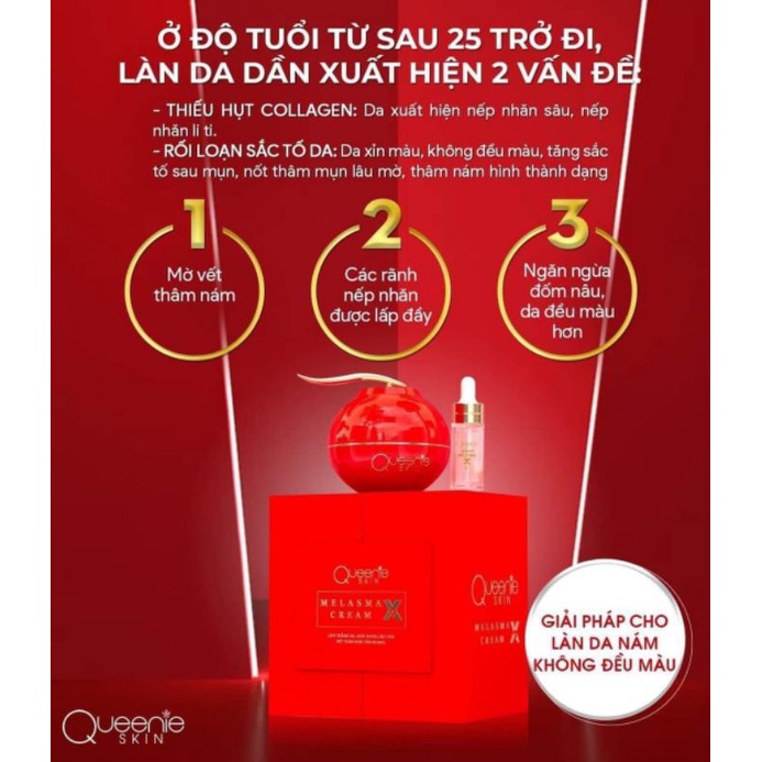 Huyết Nám Bóc Tách X2 Queenine Skin kèm surrum