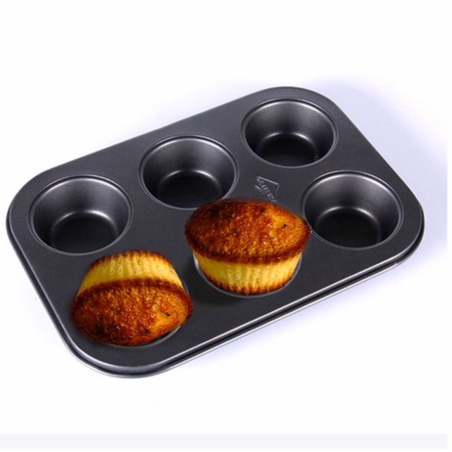 Khuôn cupcake chống dính cao cấp 6 -12 ô lớn/ Khuôn nướng bánh muffin