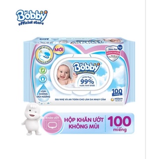 Khăn giấy ướt Bobby không mùi 100 tờ
