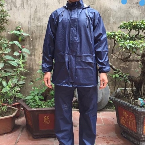 ÁO MƯA bỘ,ÁO MƯA VẢI DÙ TRÁNG NHỰA CAO CẤP 2 MÀU SIZE TỪ 45-90KG