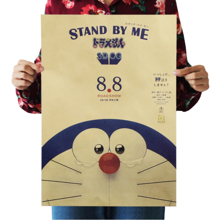 Tranh Giấy Dán Tường Trang Trí Hình Doraemon Hoài Cổ