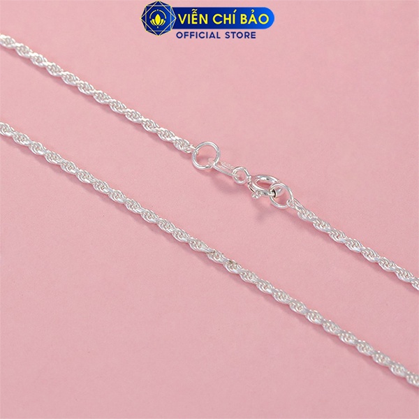 Dây chuyền bạc nữ dạng xoắn chất liệu bạc 925 thời trang phụ kiện trang sức nữ Viễn Chí Bảo D400160