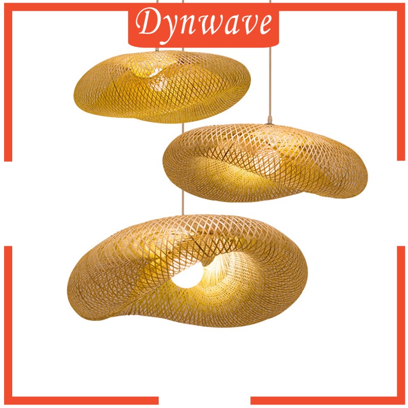 [DYNWAVE] Vintage Bamboo Chandelier Lamp Pendant Light Wicker Lighting for Home Decor