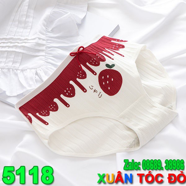 SỈ ZALO RẺ HƠN NHIỀU_ Quần Lót 5 Kiểu Dâu Tây Tim Màu Đỏ Bordeaux Cực Hot 5118