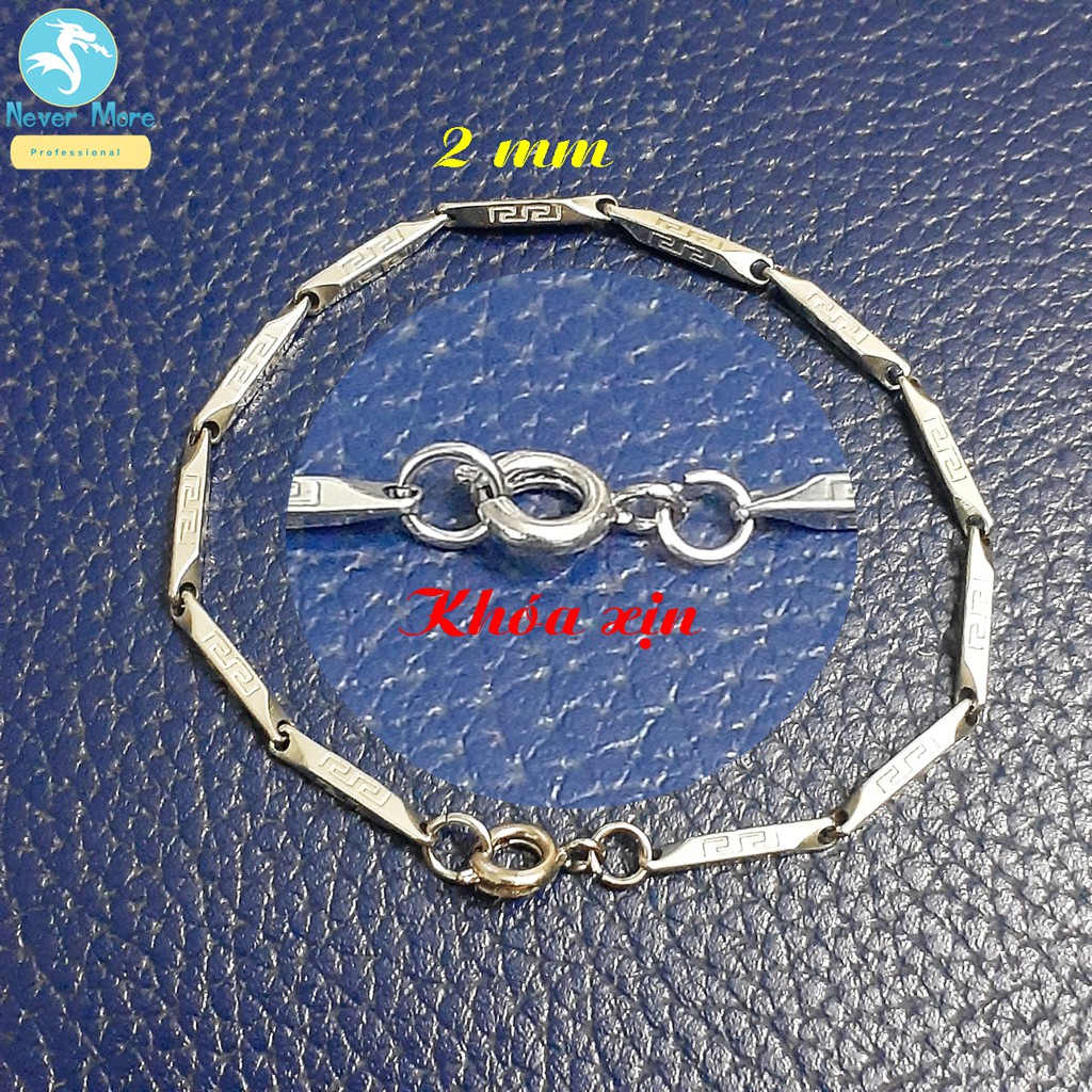 Lắc tay inox Hỏa Tiễn 2mm chạm vạn lí trường thành Khóa Xịn siêu đẹp, chuẩn thời trang