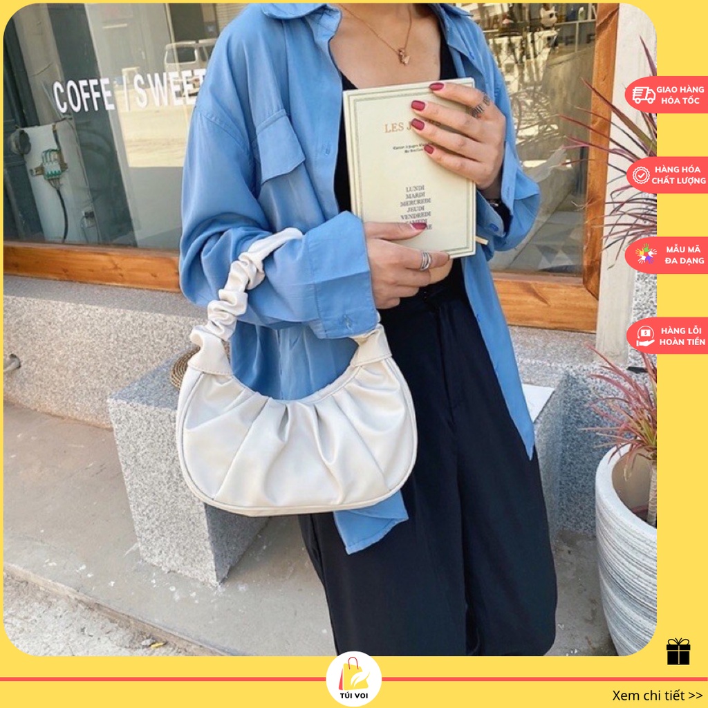 Túi xách nữ cầm tay kẹp nách đeo vai da dày dây nhúm Hot Trend trẻ trung sang chảnh CV36