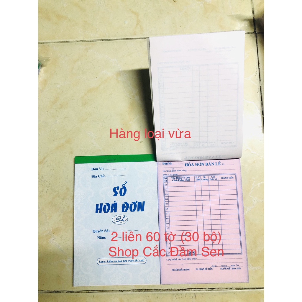 Combo 10 quyển Hóa đơn bán lẻ 2 Liên 100 tờ 50 bộ HCM