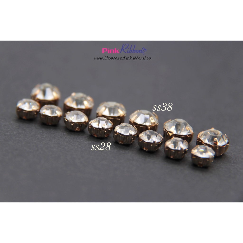 TÚI 50 HẠT - Đá trấu đế vàng cao cấp ss28-ss38