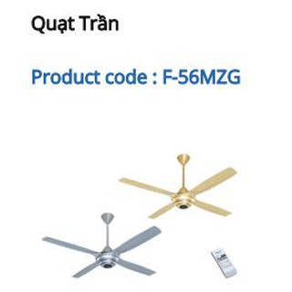 Quạt trần Panasonic 4 cánh F-56MZG-GO (Vàng ánh kim, ti 40 cm), F-56MZG-GOS (Vàng ánh kim, ti 23 cm), ĐK cánh 140 cm