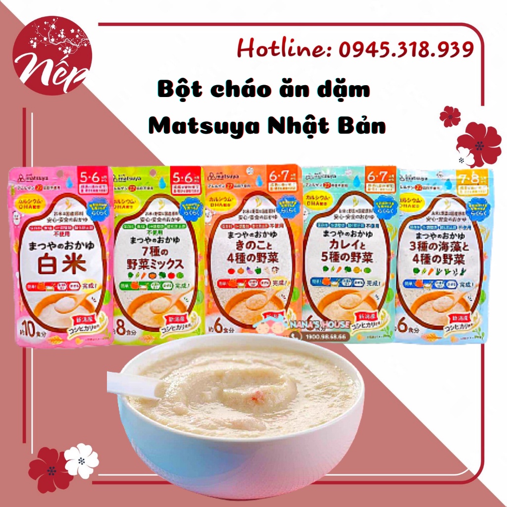 Bột cháo ăn dặm Matsuya đủ vị 56g - dành cho bé từ 5 tháng trở lên [BỘT CHÁO MATSUYA]