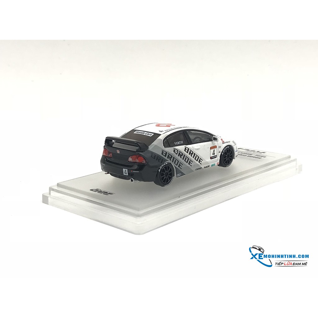 Xe Mô Hình Honda Civic Type-R FD2 #4 ''BRIDE'' Magen Power Cup Civic One Make Race 2012 1:64 Inno Model ( Trắng )