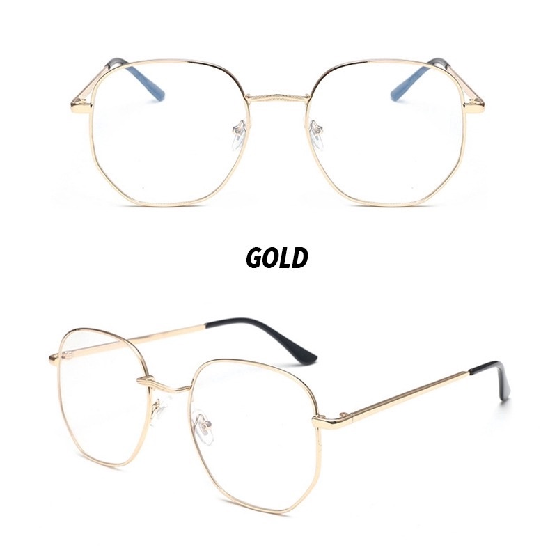 Mắt kính kim loại gọng vuông chống ánh sáng xanh phong cách Hàn Quốc thời trang cho nữ