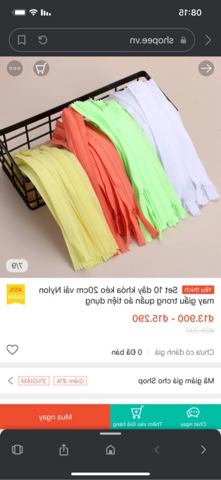 Khoá kéo 60cm ,50cm các màu [NOON Fashion]