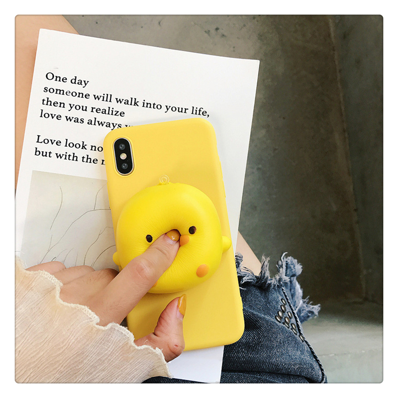 3D Yellow Duck soft kneading Relieve Stress Toy Phone Case FOR Samsung A11 M11 A31 A51 A71 NOTE 10 LITE S10 PLUS S20FE S20 ULTRA S10E note 20 cover