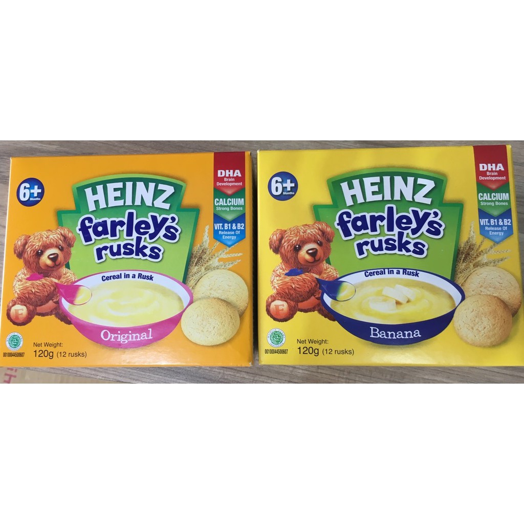 [Chính Hãng Heinz UK] Bánh Ăn Dặm Heinz Faleys 6m+ Vị Chuối - Vị Tự Nhiên - Vị Cam 120g [DATE T6/2023]