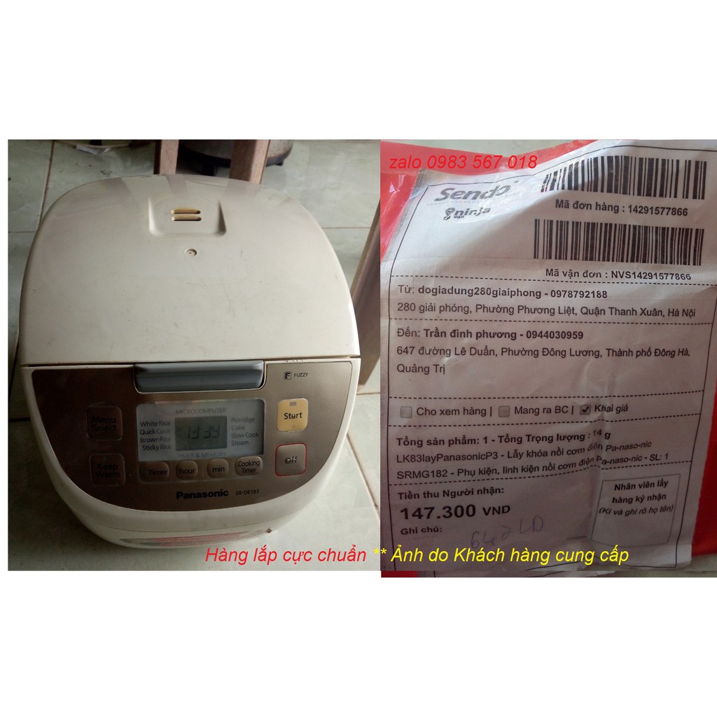 Lẫy Khóa Nắp Nồi Cơm Điện Panasonic SR-DE183 / SR-DG183 MG182 NP18  phụ kiện nút lẩy các model