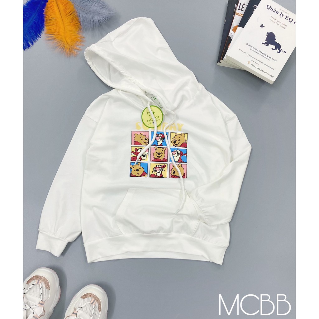 Mcbb 7-23Kg 100% vải cotton mỏng áo hoodie bé trai bé gái áo thun tay dài cho bé trai có nón áo bé trai trẻ em unisex bộ