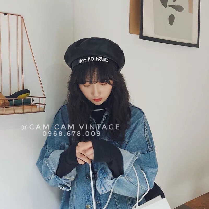 [ Sẵn ] MŨ NỒI BERET NỮ, NÓN NỒI MŨ ULZZANG NÓN BERET DẠ MŨ BERET VIỀN DA CÓ DÂY NỚI CHỈNH