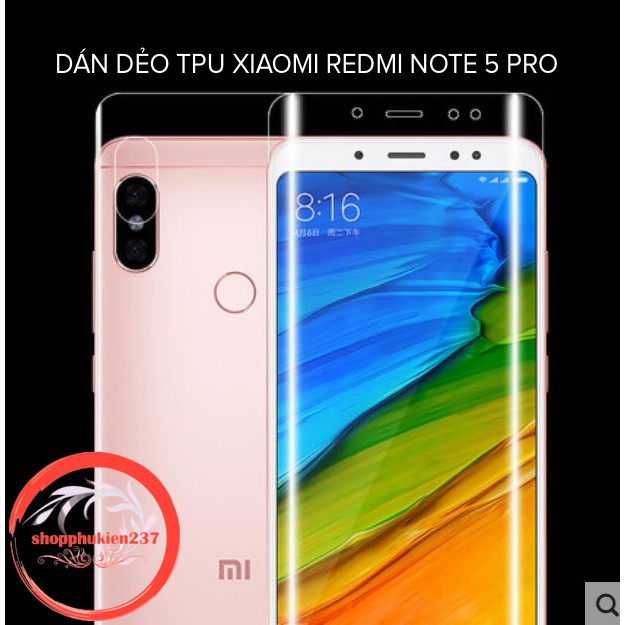 Miếng dán dẻo Xiaomi Redmi Note 5 Pro hiệu Vmax full màn hình