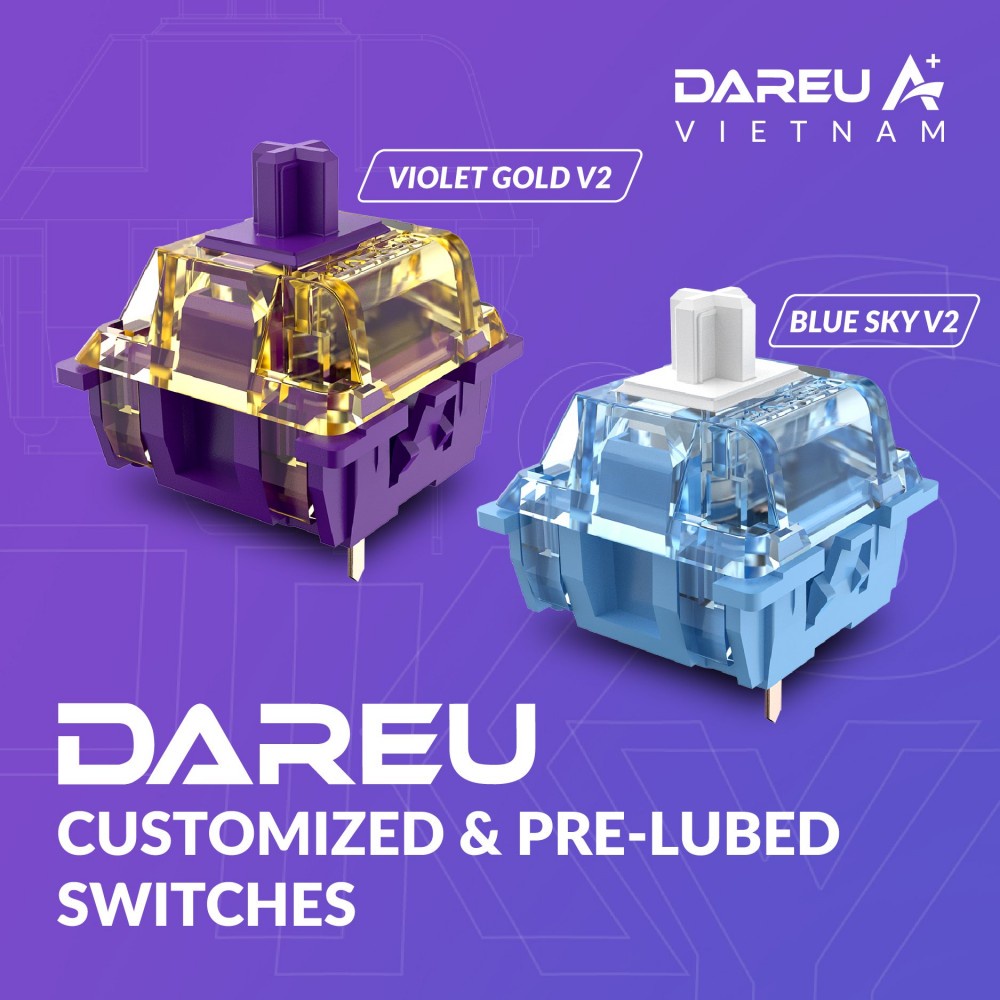 Bộ Switch phím cơ DAREU BLUE SKY V2 (LINEAR)/ VIOLET GOLD V2 (TACTILE) (45 switch) chính hãng