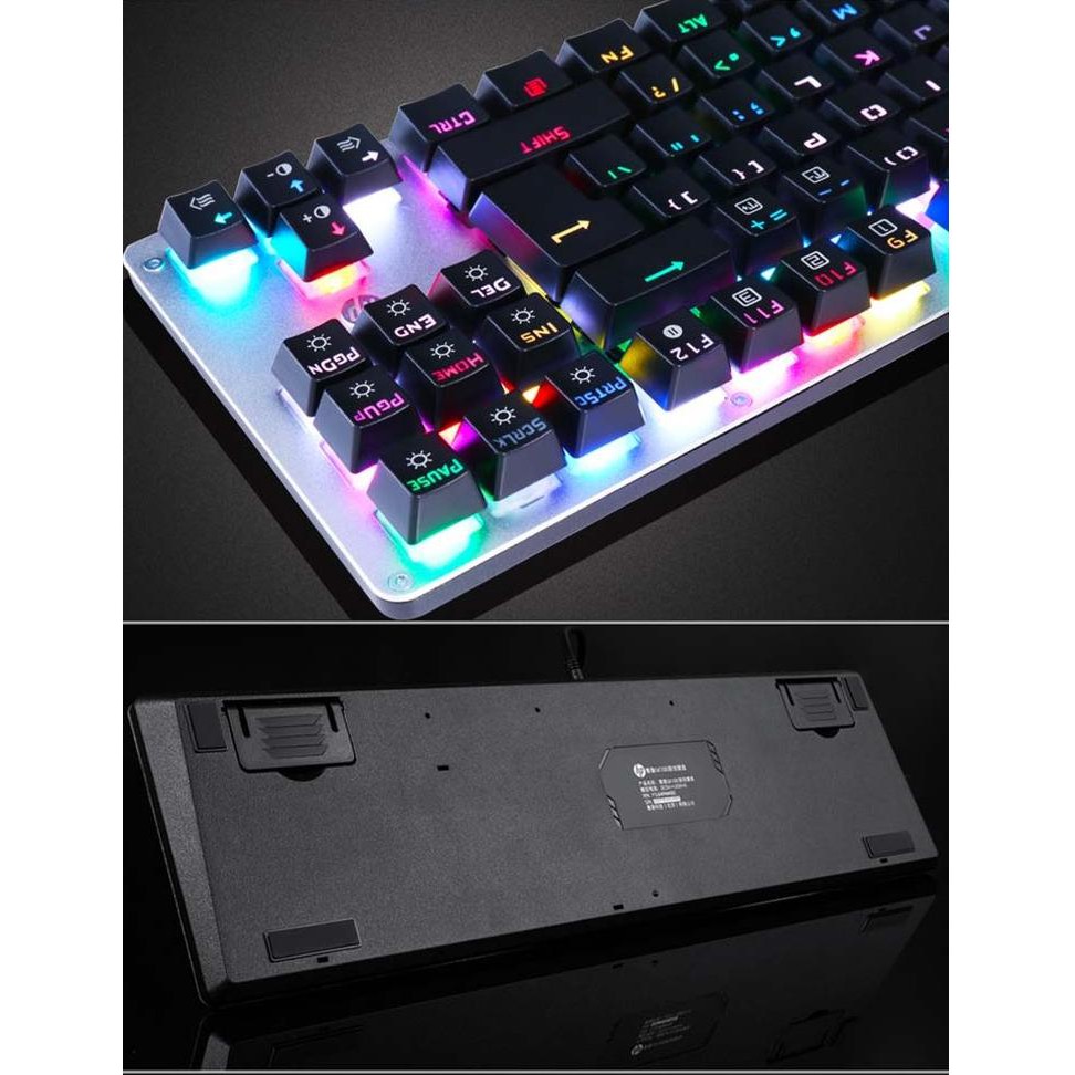 [Mã 267ELSALE hoàn 7% đơn 300K] Bàn phím cơ Blue Swich HP GK100S led RGB dành cho game thủ, hơn 20 chế độ led (đen bạc)