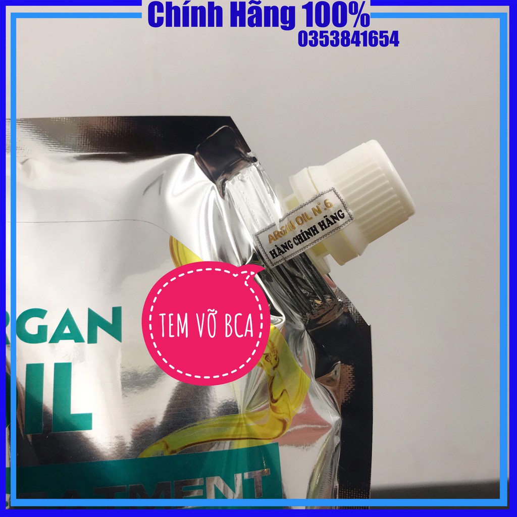 Kem ủ tóc collagen No.6 argan oil, dầu hấp tóc collagen argan oil treatment no.6 450ml, mỹ phẩm tóc yến nhi DT03