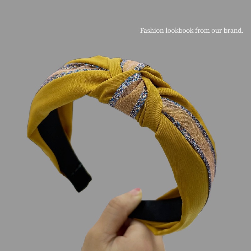 Băng đô,Bờm cài tóc vải thắt nút phối mau2Vintage thời trang Hàn Quốc dễ thương