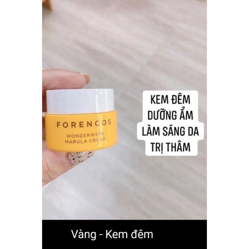 Kem Mini dưỡng trắng da Forencos Peptide 10g màu tím, vàng, trắng kem dưỡng ẩm Hàn Quốc nâng tone, chống lão hóa