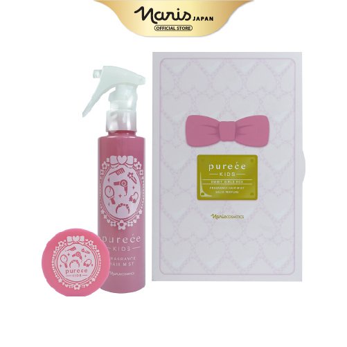 Set Xịt Thơm Tóc &amp; Nước Hoa Khô Naris Purece Kids Sweet Girl Box 150ml