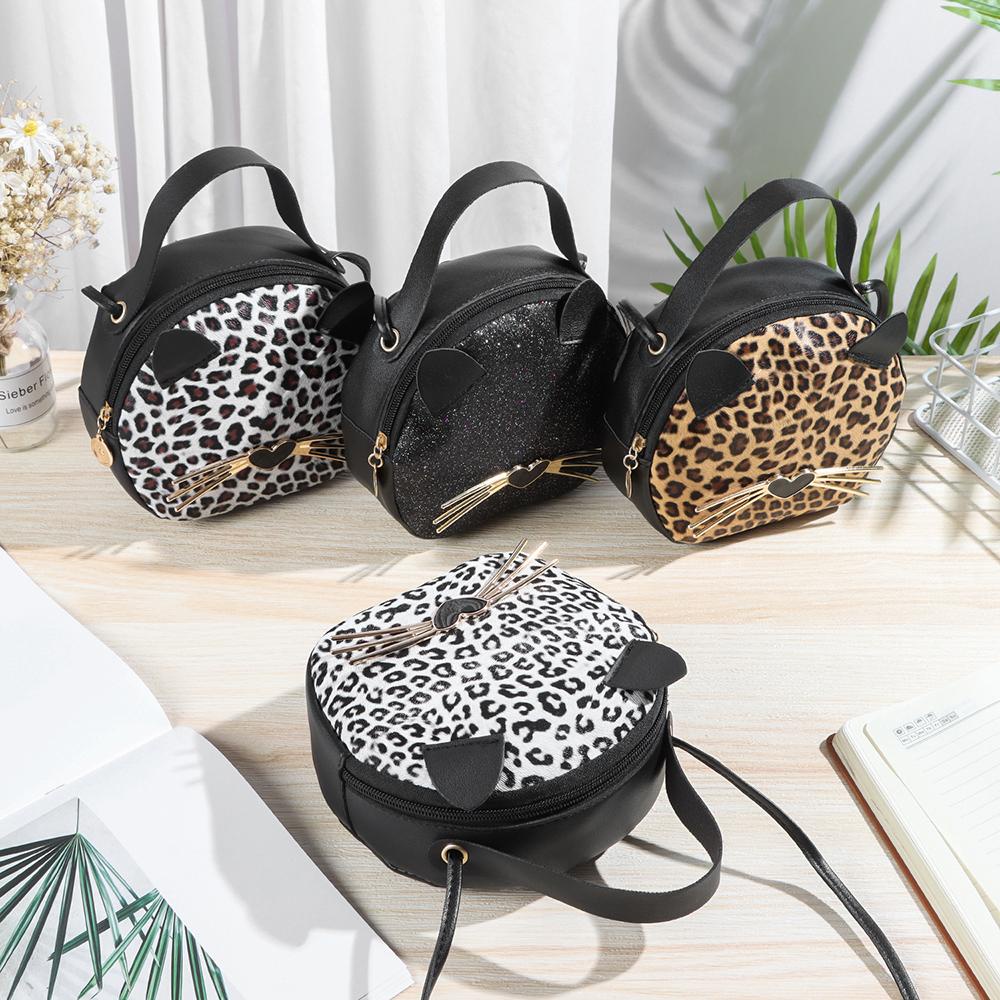 Túi Da Pu Đeo Chéo Hình Mèo Dễ Thương