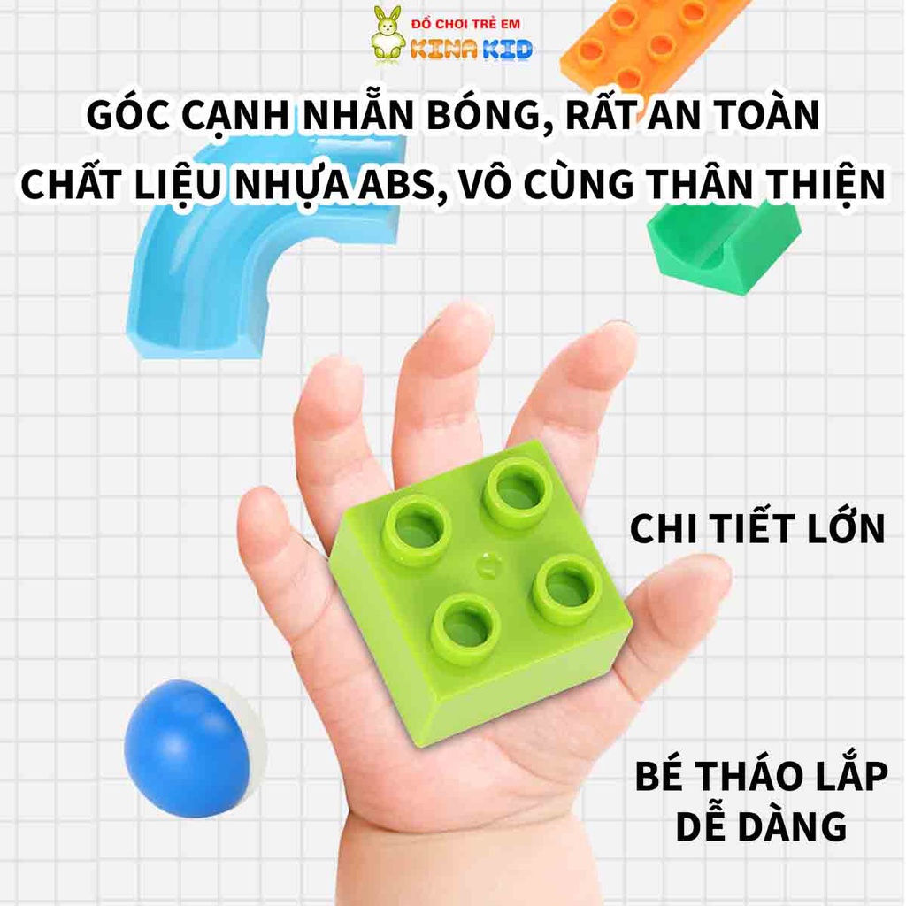 Đồ Chơi Xếp Hình Cầu Trượt Thả Bi 120 Chi Tiết Cỡ Lớn Cao Cấp Nukante, An Toàn, Dễ Dàng Cho Bé Lắp Ráp