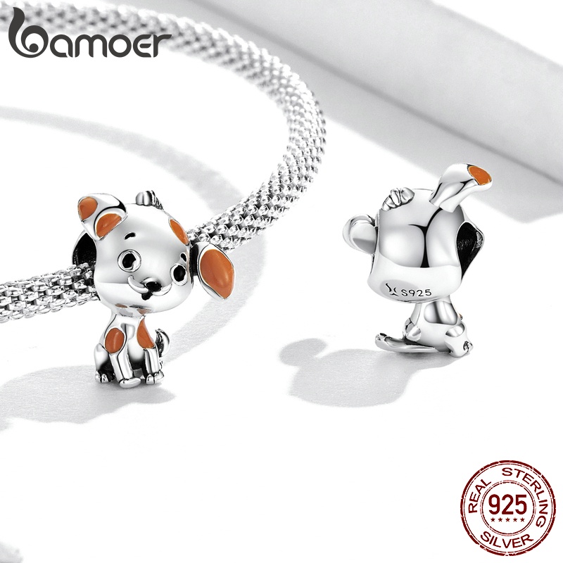 Mặt phụ kiện bạc 925 BAMOER SCC2159 thiết kế hình chú cún dễ thương