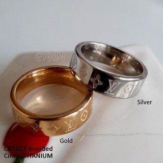 Nhẫn Lv mạ vàng/bạc bền bỉ chống dị ứng cnt013 cho cặp đôi
