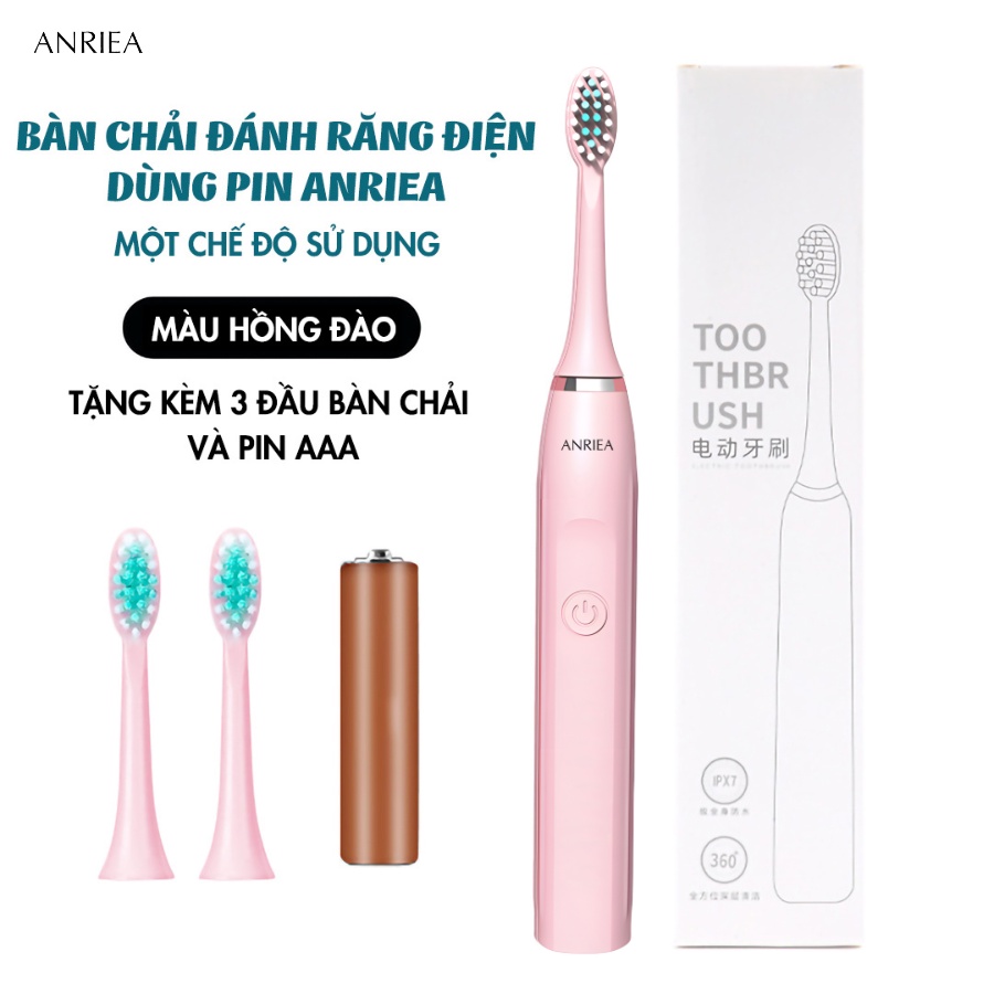 Bàn chải đánh răng điện dùng pin electric toothbrush bàn chải pin anriea - ảnh sản phẩm 2