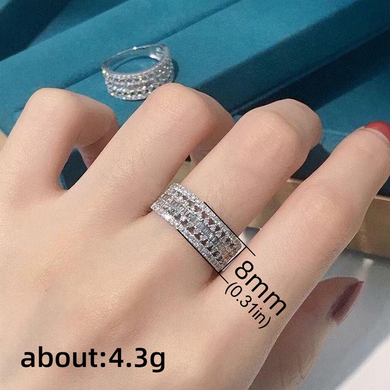 Nhẫn Cưới Đính Đá Zircon Lấp Lánh Thời Trang Cho Nữ