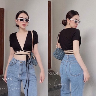 Áo kiểu khoét ngực cột dây siêu sexy