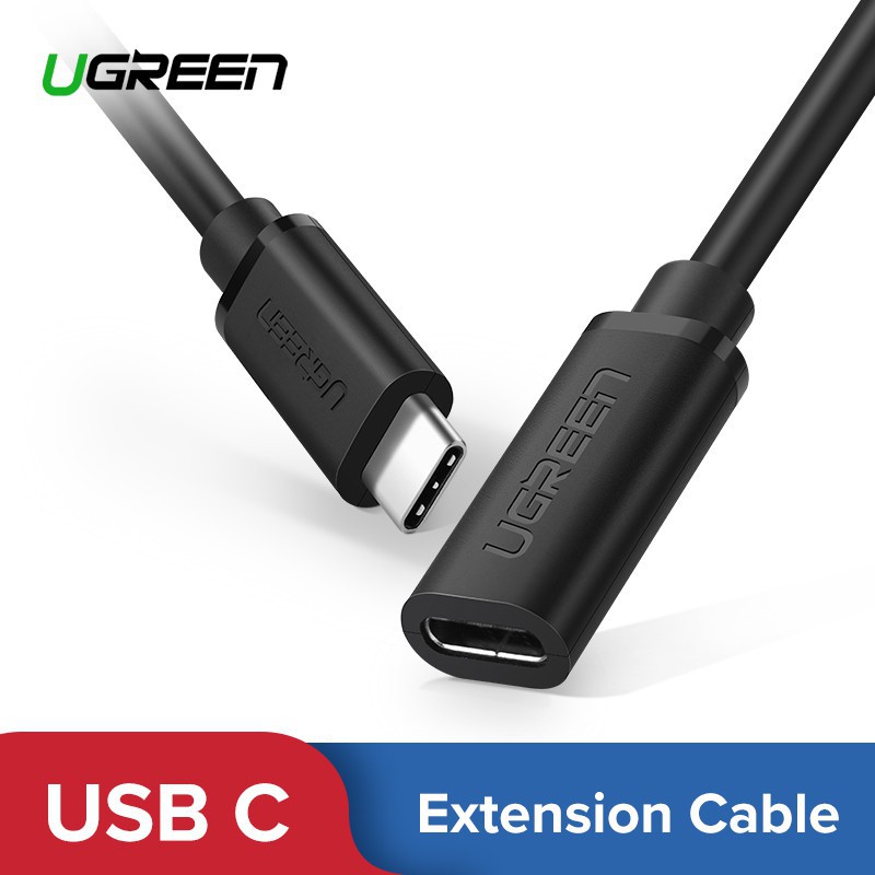 Dây USB Type C nối dài 0.5m Chính Hãng Ugreen 40574 US312 (USB C 3.1 4K@60Hz PD 60W 5A)