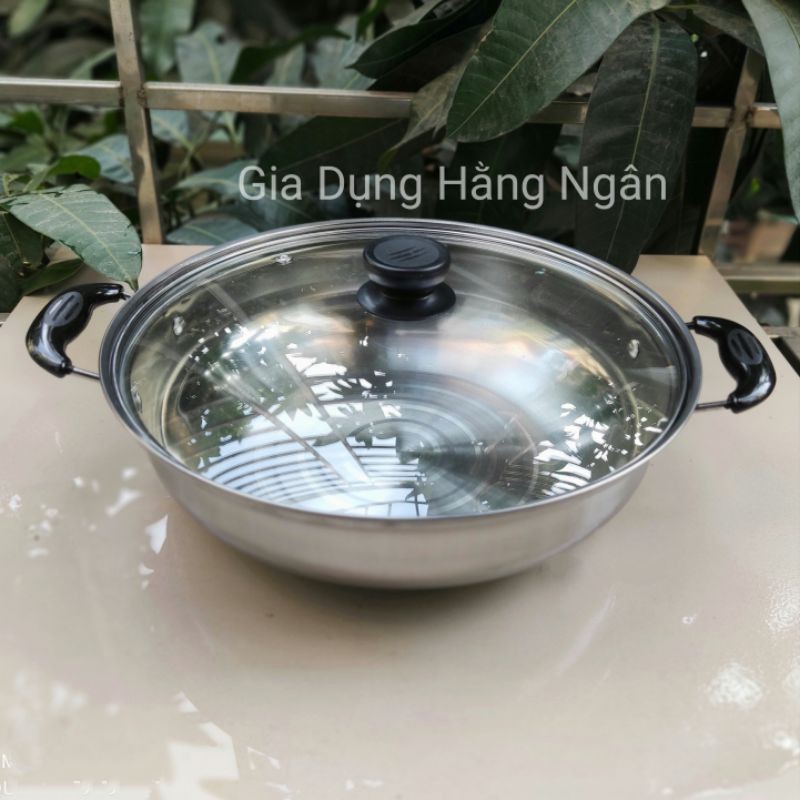 Nồi Lẩu inox 28cm - Xoong Lẩu inox dùng cho bếp từ, bếp ga