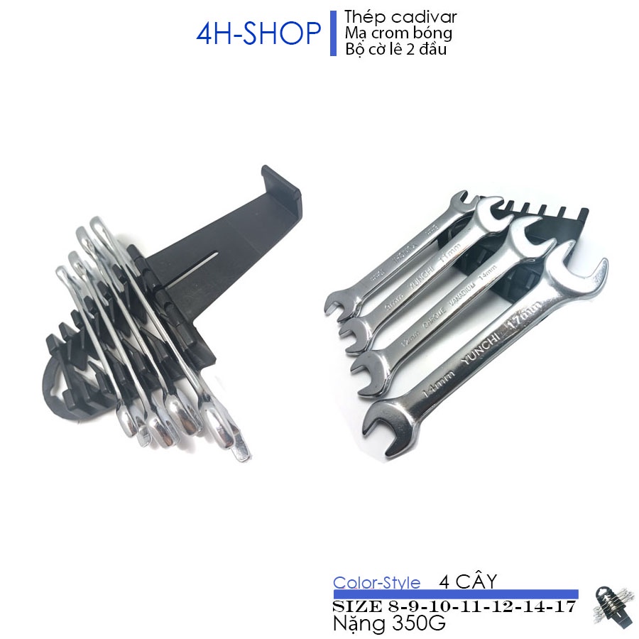 Bộ cờ lê   đầu thép không rỉ công nghiệp CRV, bộ 4 và 6 cây có vỉ đựng bền đẹp