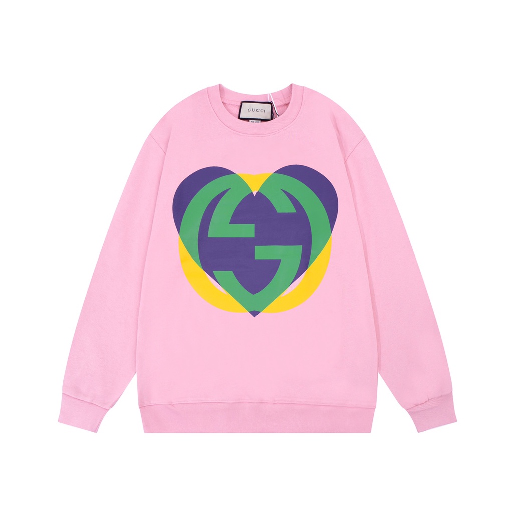 Áo thun nam dài tay Gucci GC GG hoạ tiết trái tim ấn tượng